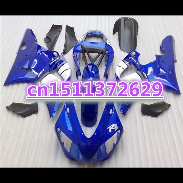 Bo TOP quality Blue YZFR1 98-99  YZF1000 1998 1999 R1 YZF R1 98 99 YZF1000 98 99 Plastic Kit Fairing Set for  body work