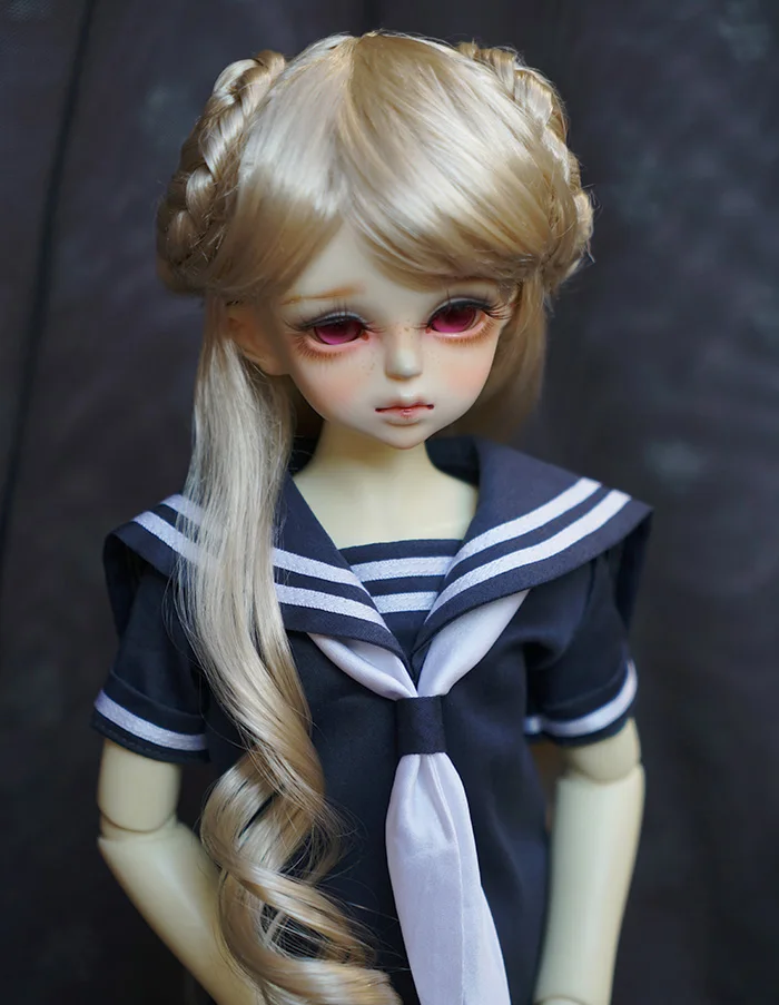 1/3ของเล่นแฮนด์เมดสำหรับเด็ก D01-P128 1/4อุปกรณ์เสริมตุ๊กตา bjd/sd วิกผมเจ้าหญิงม้วนยาวผมสีทอง1ชิ้น