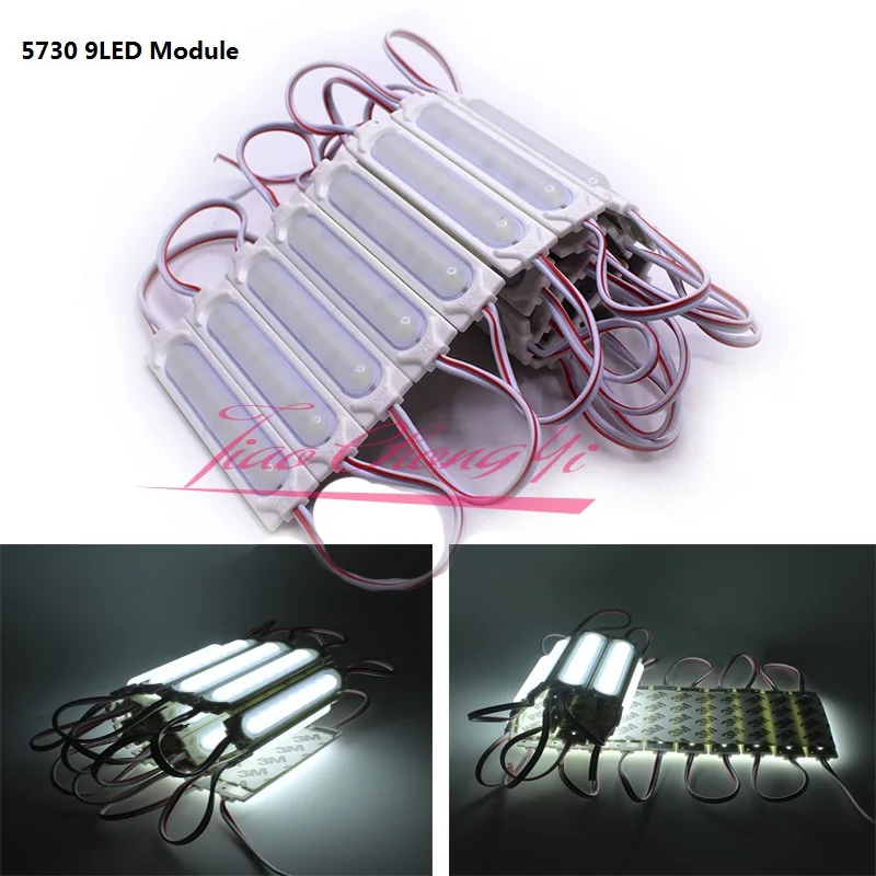 New 5730 9LED COB LED 160 degrees Module Cool white light DC12V IP67 waterproof lighting 20PCS