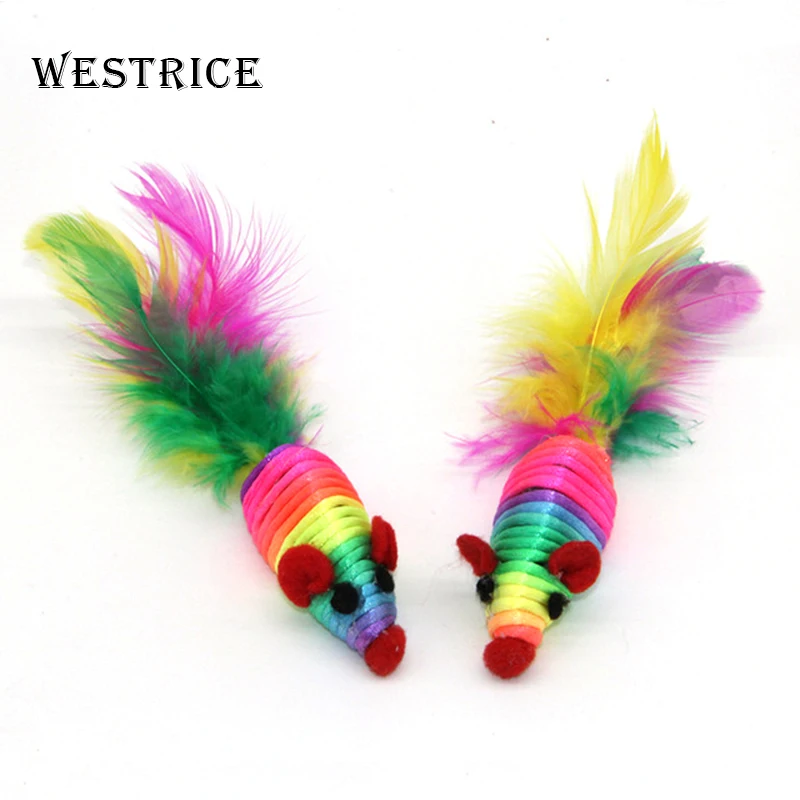 

Westrice Cat Toy Funny 3 CM Colorful False Mouse Rat Cat Toys Mini Happy Mouse Toys Gift For Cats Dogs Kitten Line 10 Pieces