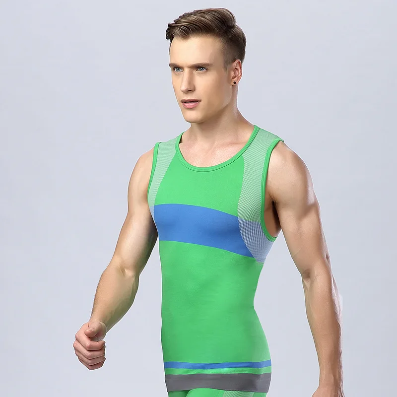 

Quickly Dry Mens Running Shirts Compression Tight Gym Tank Top Fitness Sleeveless T-shirts Sport Basketball Running Vest MA12