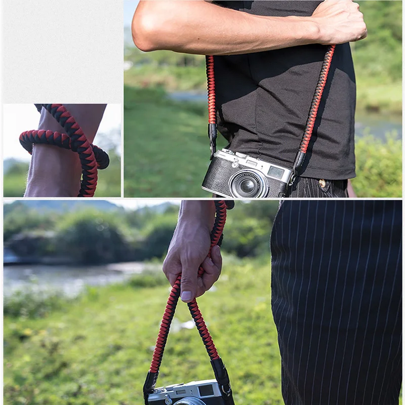 قوي تسلق الجبال حبل نايلون كاميرا الكتف حزام الرقبة حزام ل لايكا الرقمية كانون نيكون أوليمبوس بنتاكس سوني كاميرا