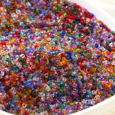 600Pcs/Bag 2mm Glass Garment Beads Transparent DIY 11/0 Glass Bugle Seed beads For Craft Jewelry Dress Accessories