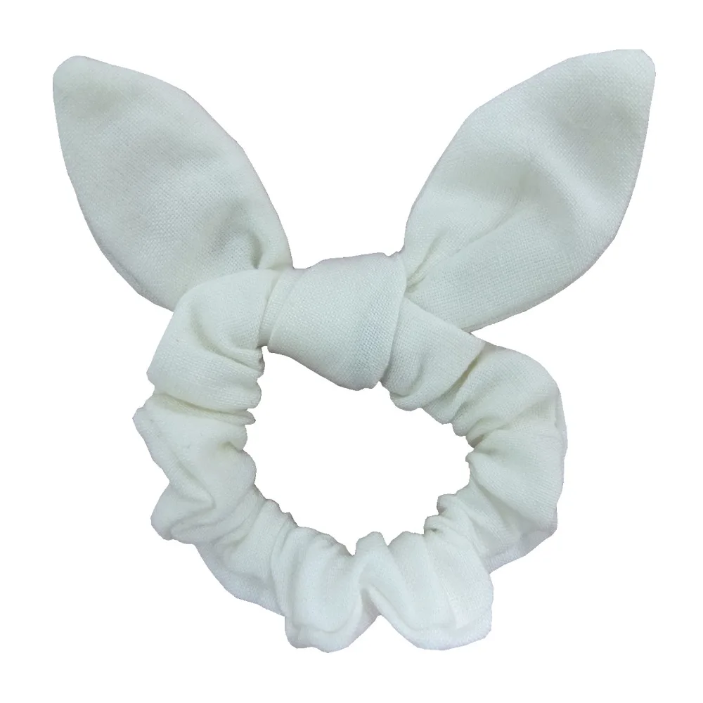 Bunny Ear Hair Scrunchies Girls Women Hair Bands Rabbit Ear Elastic Ponytail Holder Ties Elastic Bands Hair bow Accessories