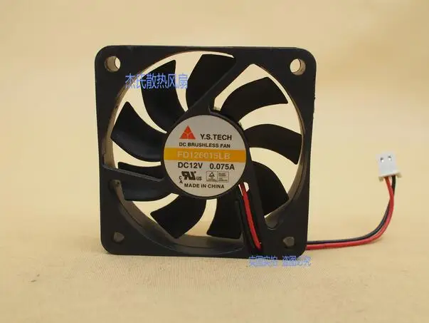 Original FD126015LB 6015 6CM 12V 0.075A 2 wire single ball silent cooling fan