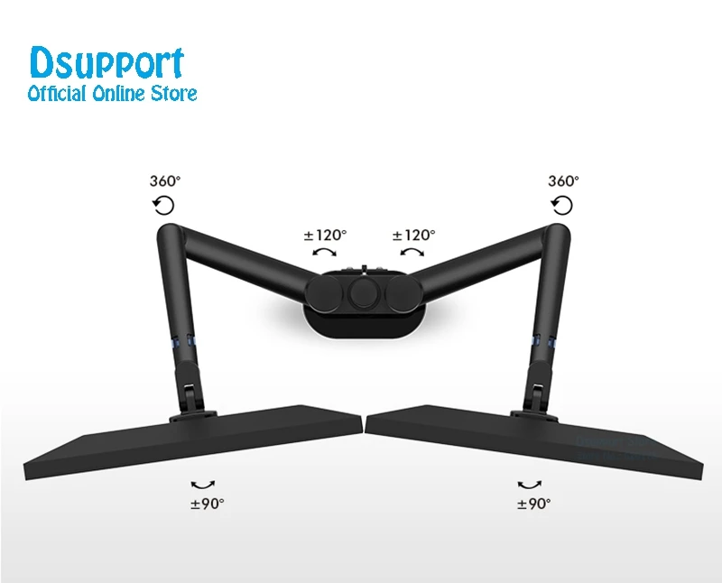 Suporte de monitor com braço ajustável, de alumínio, 17-32 polegadas, tela dupla, para mesa