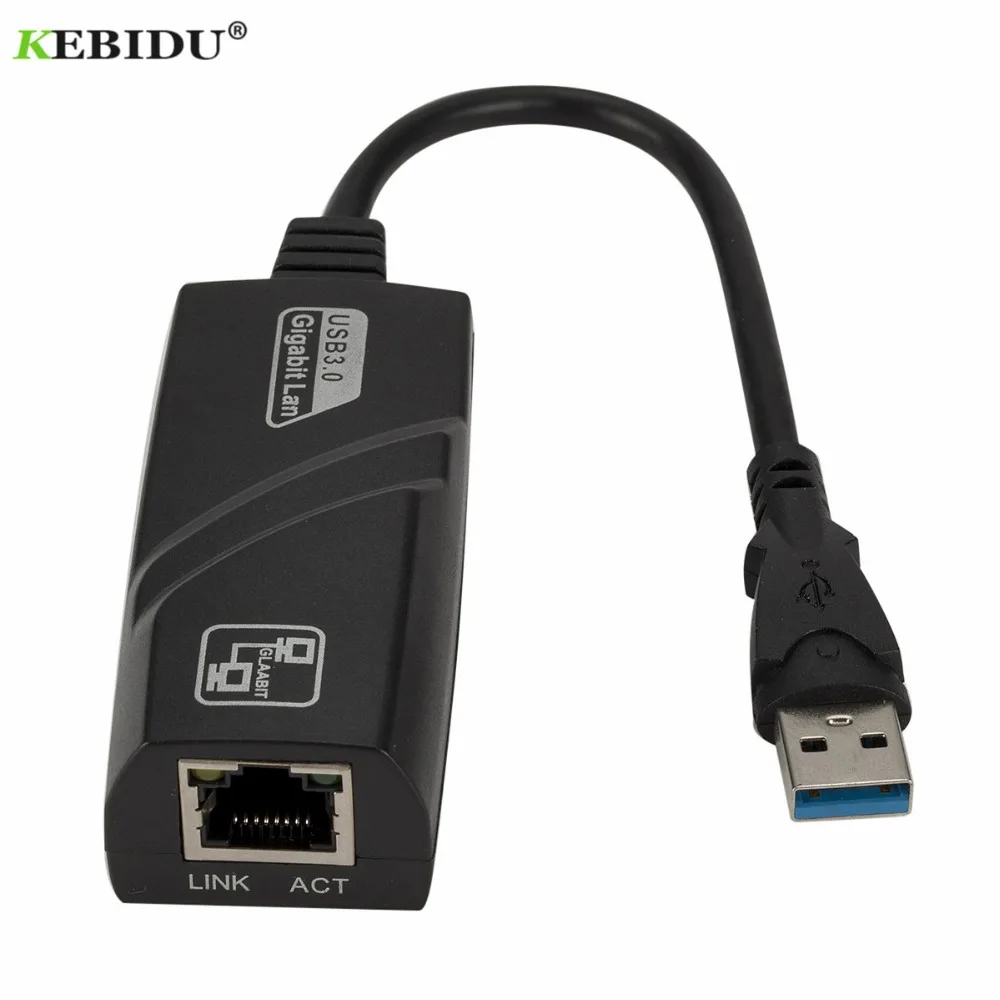 

KEBIDU Wired USB 3.0 To Gigabit Ethernet RJ45 LAN (10/100/1000) Mbps Network Adapter Ethernet Network Card For PC Wholesales