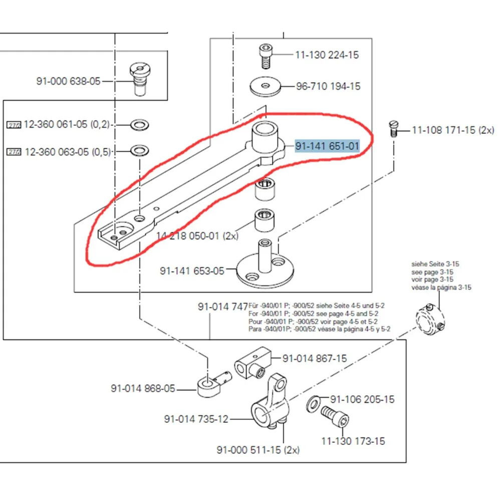 1 pz #91-141651-01 biella adatta per cucito PFAFF 335 335G 337