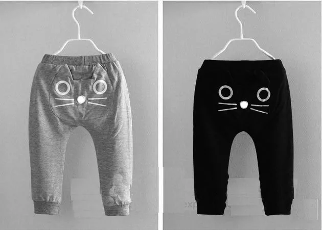 NEW children boys Girls autumn pants Cartoon Cat baby harem pants kids clothes kids pants trousers pantalon garcon 1-4 years