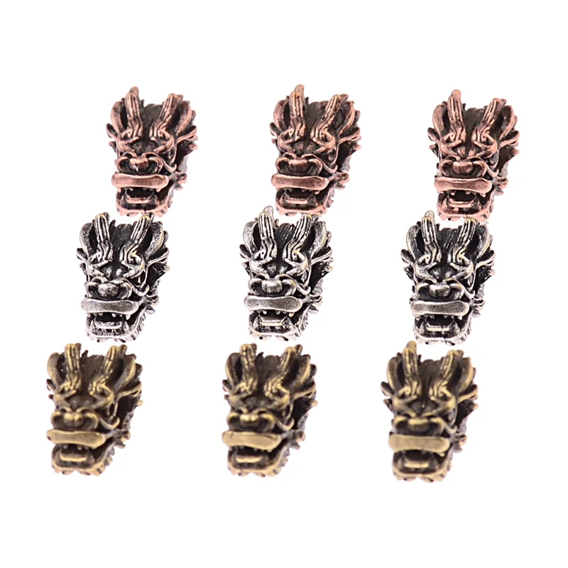 Amader Antique Dragon Head Shape Beads Vintage Spacers Charms DIY For Jewelry Making Bracelet White Zircon Accessories BD512