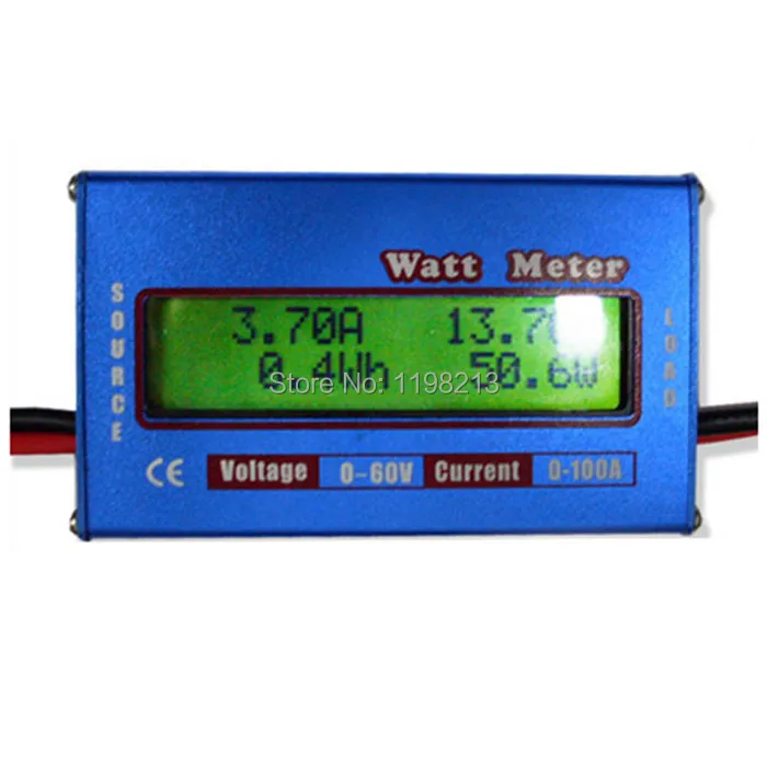 New Digital Balance Voltage Power Watt Meter Analyzer Tester Checker for RC Helicopter Battery Charger 60V 100A Wattmeter