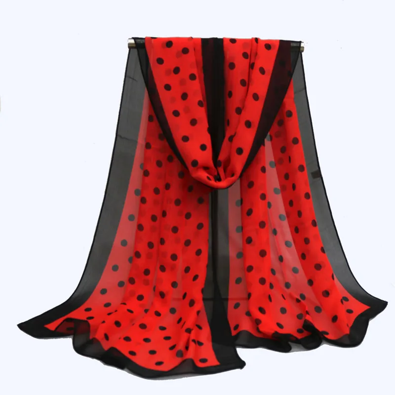 chiffon polka dot Scarf Shawl for women wraps wrap Hijab cape summer scarves winter sciarpa and mujer stoles scarfs schal Shawls