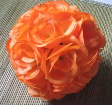 

SPR 20cm 15pcs/lot wedding flower ball plastic center silk kissing ball wedding curtain-orange