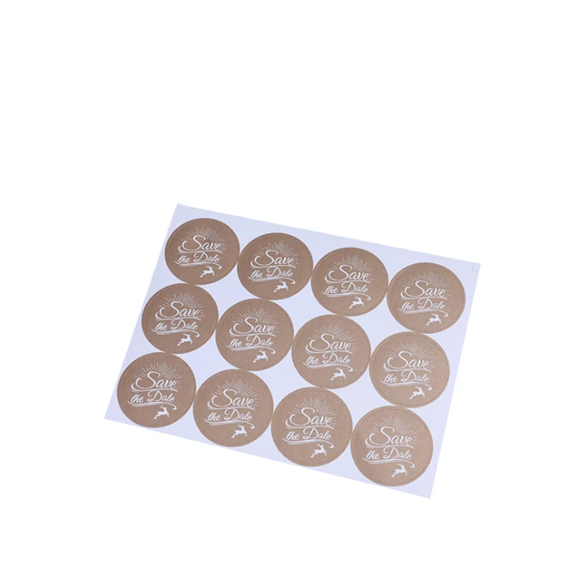 1200pcs/lot Cute Round Save The Date Handmade Adhesive Kraft Seal Sticker for Baking Gift Label Stickers Funny DIY Gift