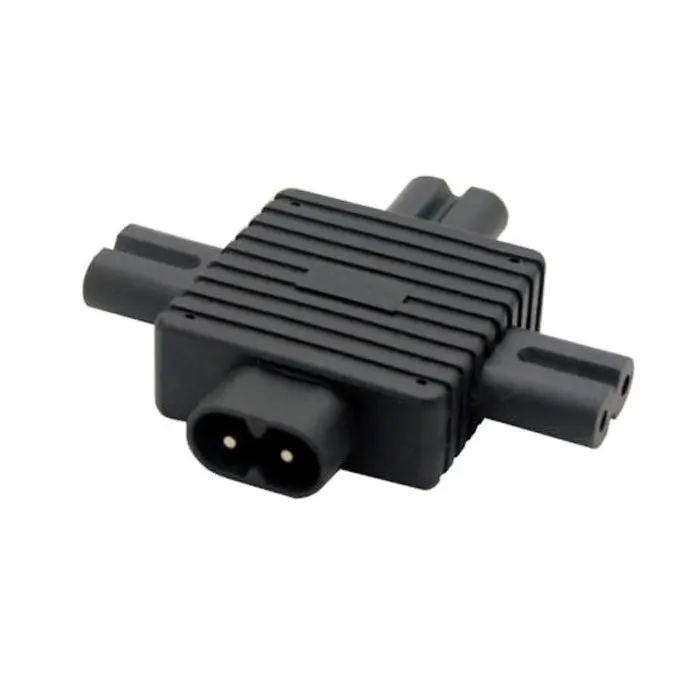 IEC 320 Figure 8 C8 Male to 3x Female C7 Splitter Power Adapter - Catu Daya 1 in 3 out untuk Elektronik