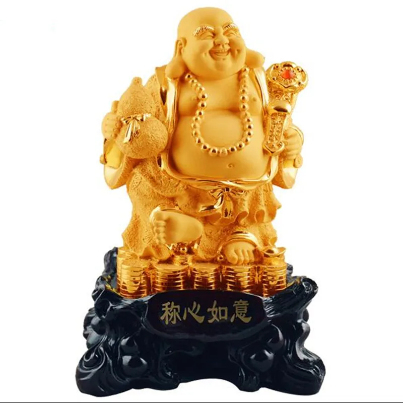 Good luck Gold-plated smiling Buddha maitreya Buddha furnishing articles opening moved into high-end gifts home decoration