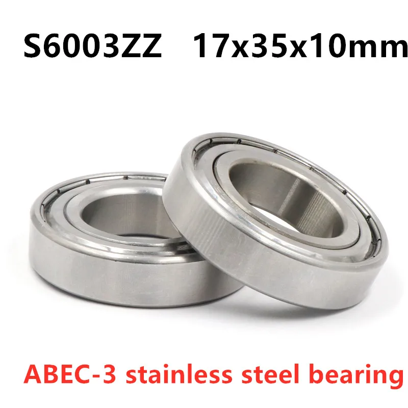 20pcs stainless steel bearing S6003ZZ 17x35x10mm deep groove ball bearing S6003 -2Z S6003Z 17*35*10 mm