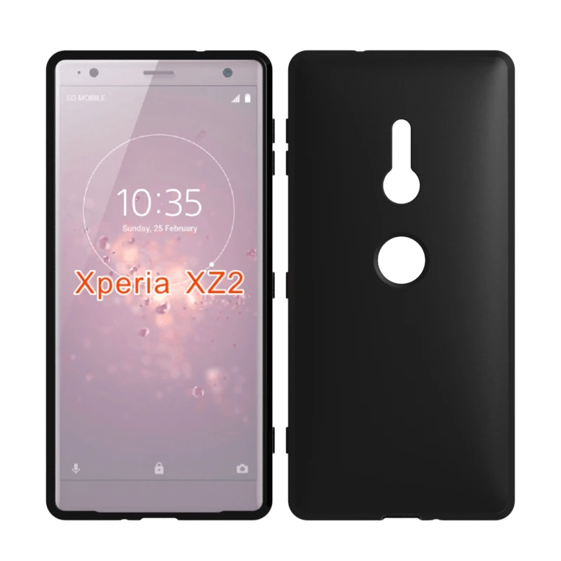 Black matte Skid-proof Soft TPU Transparant Siliconen Clear Case voor Sony Xperia XZ2