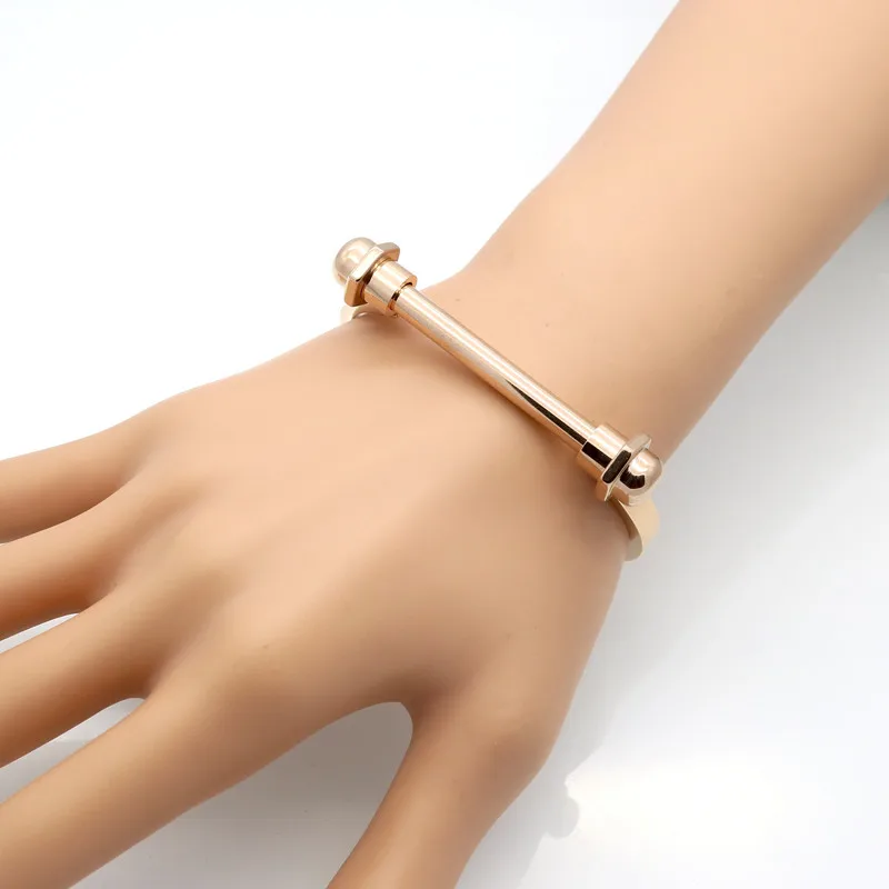 Design Nut Nail Bracelet Armband Gold Color Bracelet For Women Screw Cuff Bracelets & Bangles Manchette Men Jewelry Pulseiras