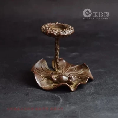 

Solid Copper Lotus Leaf Frog Shaped Back With Fragrant Fragrance