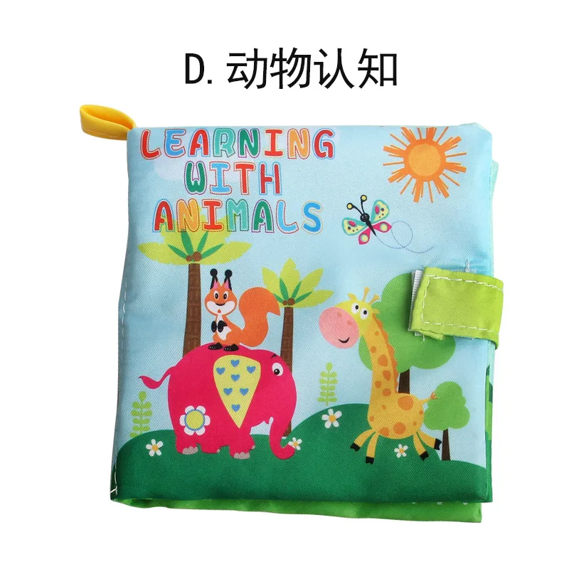 New Baby Color Cloth Book Puzzle Toys In English Forest Animal Digital Recognition Baby First Book