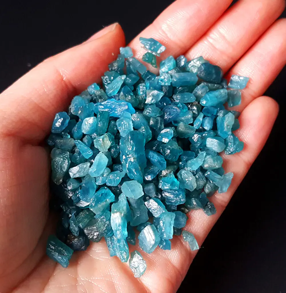 100G Natural Blue Apatite Gem Small Rough Stone Specimen Healing China