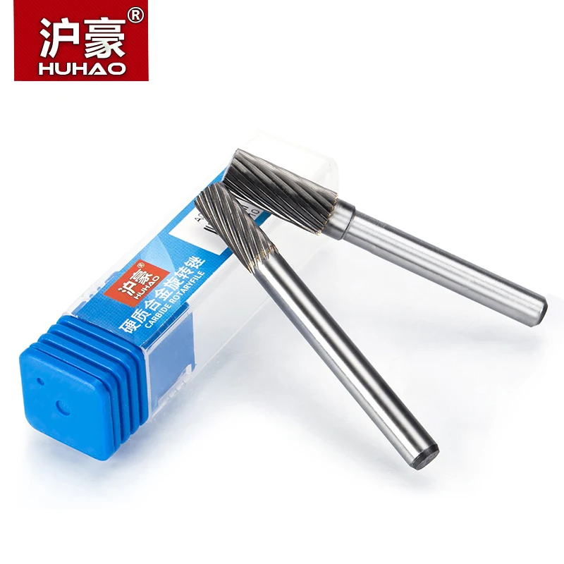 HUHAO 1pc 6mm Shank Tungsten Steel Cutter Metal Grinding Carving Head Rotary File Router Bit For Metal Polishing Type A