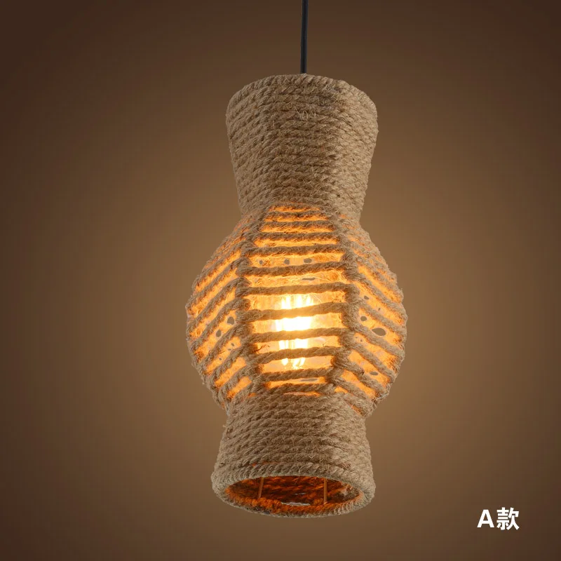 Nordic retro Pendant Lights creative lighting loft American country hemp clothing store Cafe Restaurant project LU807137