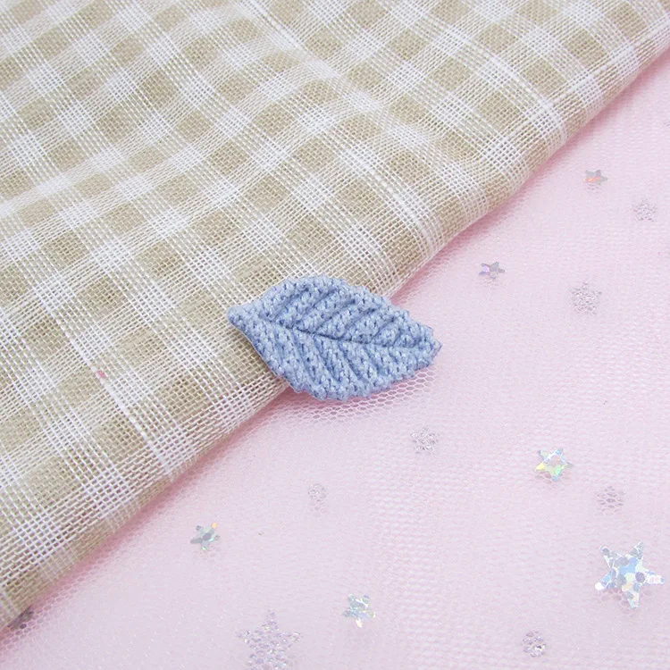 80 Stück 2,8x1,6cm Häkelblatt-Polsterapplikationen, künstliche Patches für DIY-Bastelarbeiten, Haarspangen-Dekoration – Detail 9