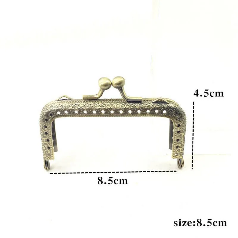 10pcs 6.5 7.5 8.5 10.5 12.5 15 18 20cm Metal Buckle for Bag DIY handmade Metal Purse Frame with Kiss Lock wedding clutch frame