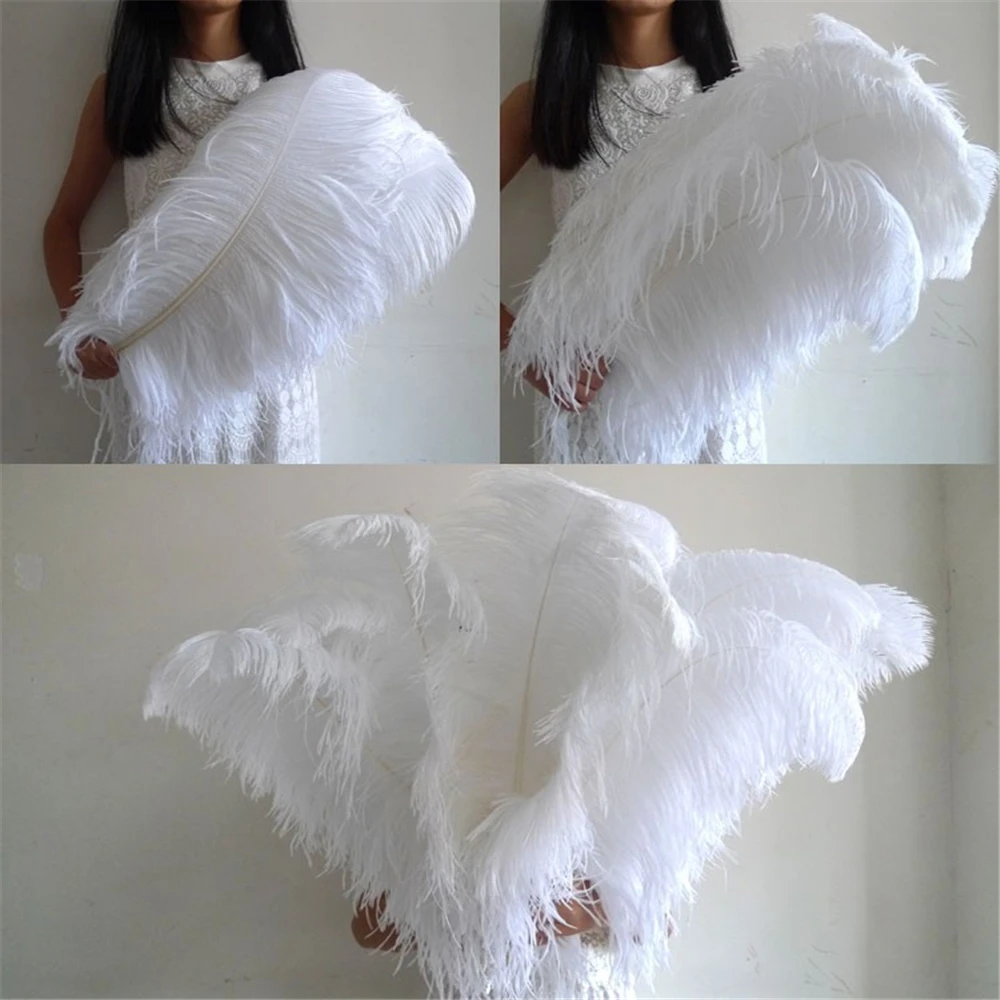 100 pcs/lot White Ostrich Feathers 60-65cm 24-26