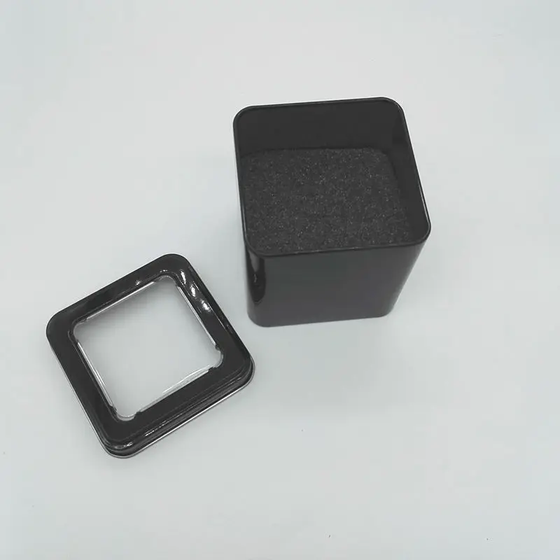 

Watch Box Storage Case Iron Metal Transparent Window Top Display Gifts TIn F20173600