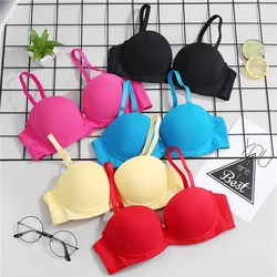 spring summer seamless sexy push up underwear buckle female bra party dress wedding bra for women half cup gather breast bra
