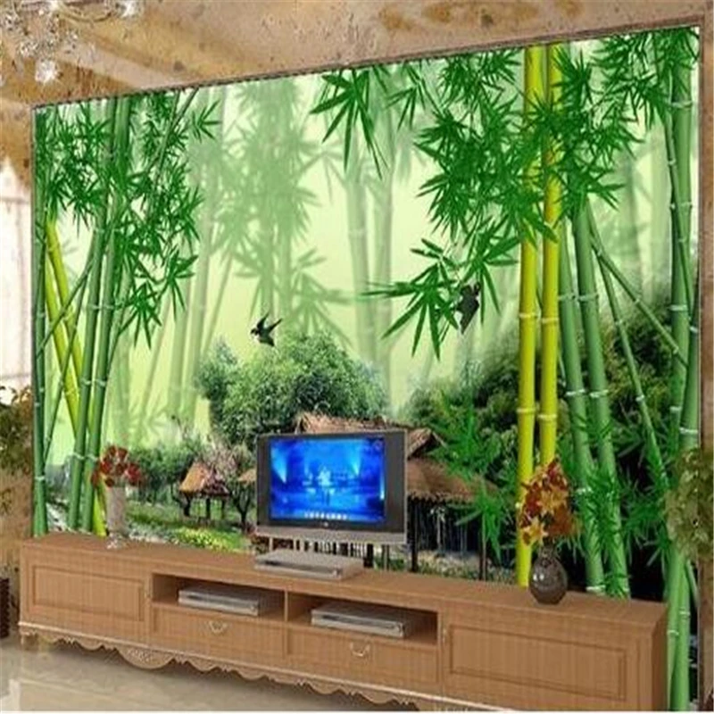 

beibehang 3d stereoscopic bamboo Europe TV backdrop wallpaper living room bedroom papel de parede infantil