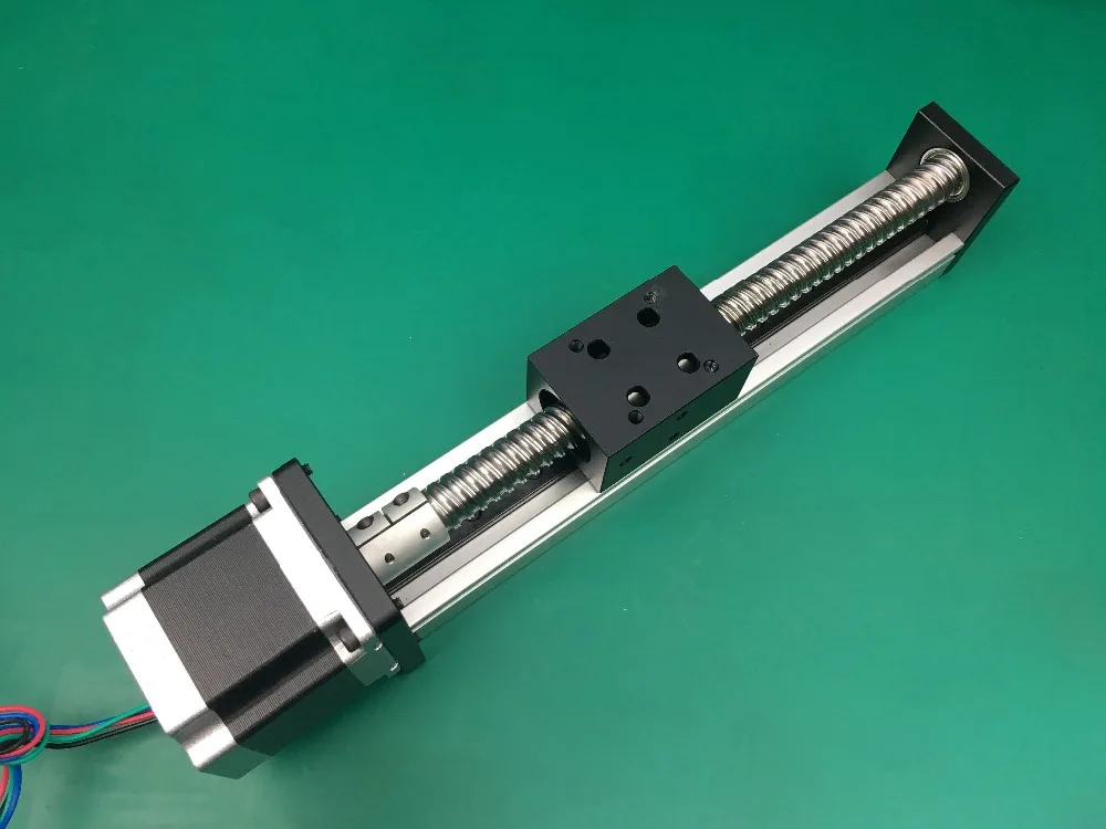 

High Precision effective stroke 200mm Ballscrew 1204 1605 1610 ball screws Sliding Table+1pc nema 23 stepper motor Linear