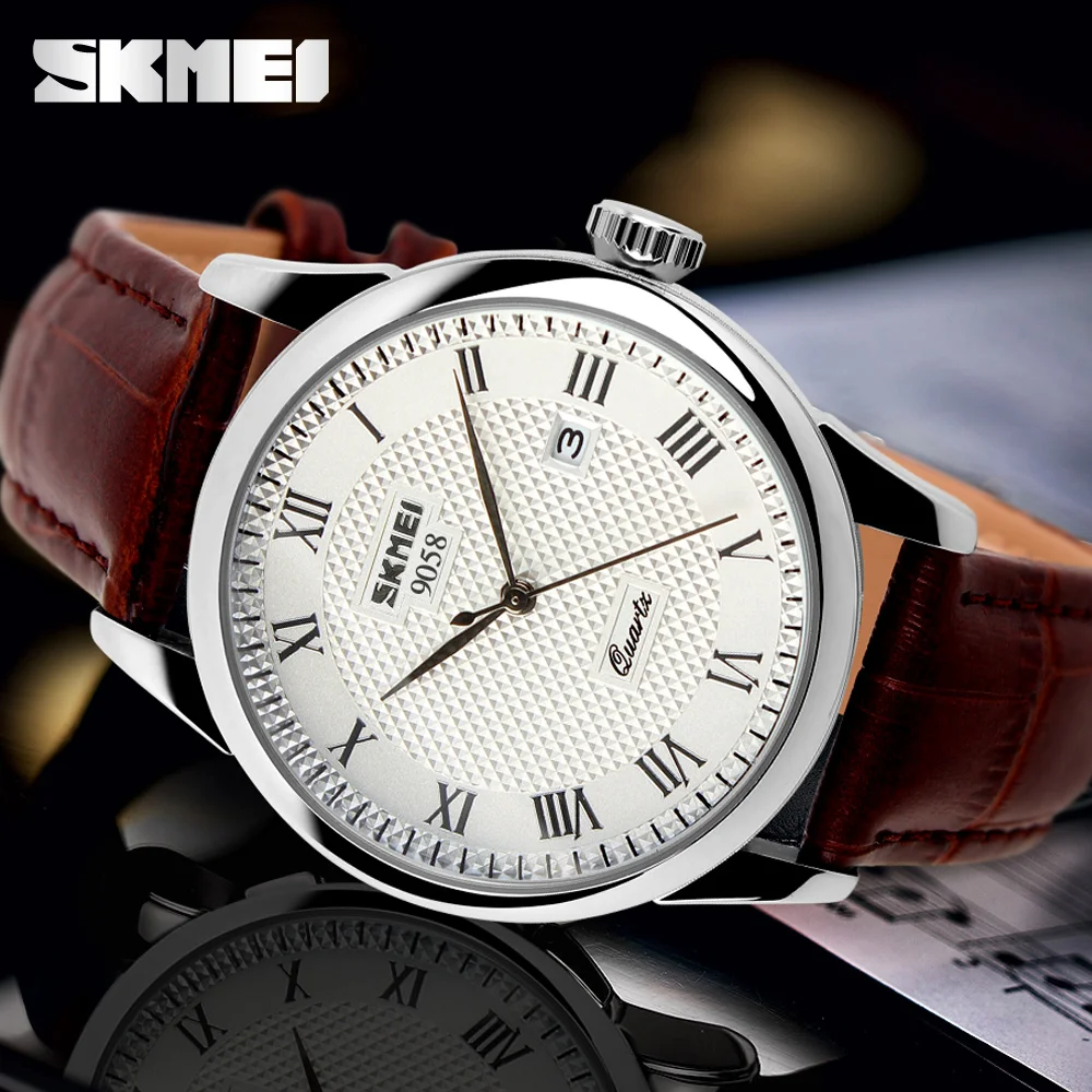 SKMEI brand watches men quartz business fashion casual watch full steel date women lover couple 30m waterproof wristwatches