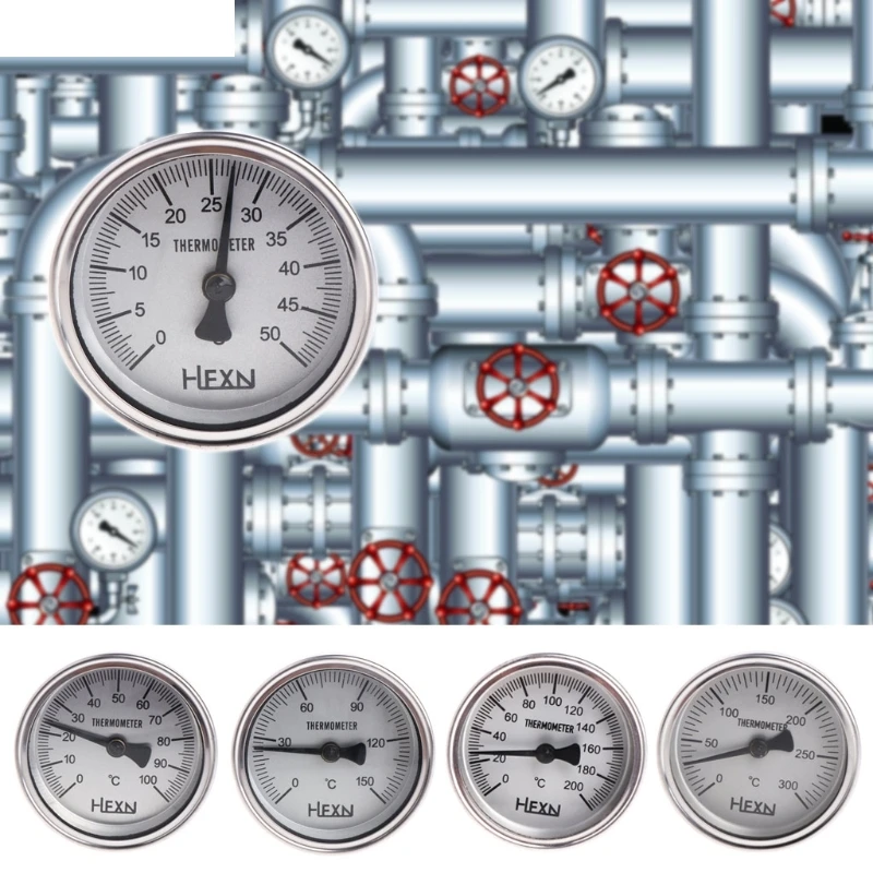 In Acciaio Inox 304 bi-metallic Termometro 0-50 ~ 300 gradi, lunghezza Della Sonda L = 100, 1/4 \