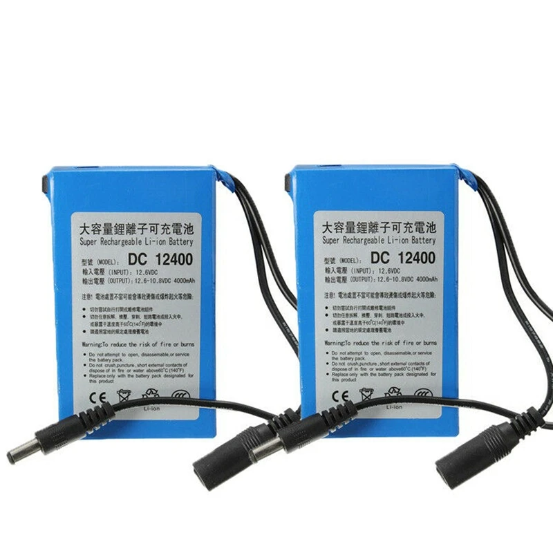 GTF-بطارية ليثيوم أيون محمولة قابلة لإعادة الشحن ، تيار مستمر 12 فولت ، 4000 مللي أمبير ، 4000 مللي أمبير ، DC12400 ، مع قابس أمريكي/أوروبي