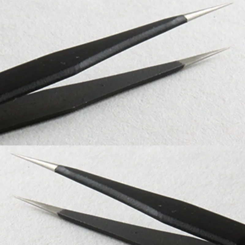 50PCS Anti-Magnetic Fine ESD- 11 TweezerสำหรับขนตาExtensiozersสแตนเลสสตีลเล็บRhinestone Nippersขายส่งMAKARTT