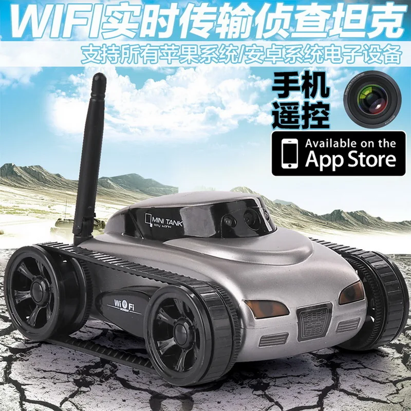 Tank Speelgoed Met Mini Camera Telefoon Wifi Remote Intelligente Real-Time Transmissie Video Auto