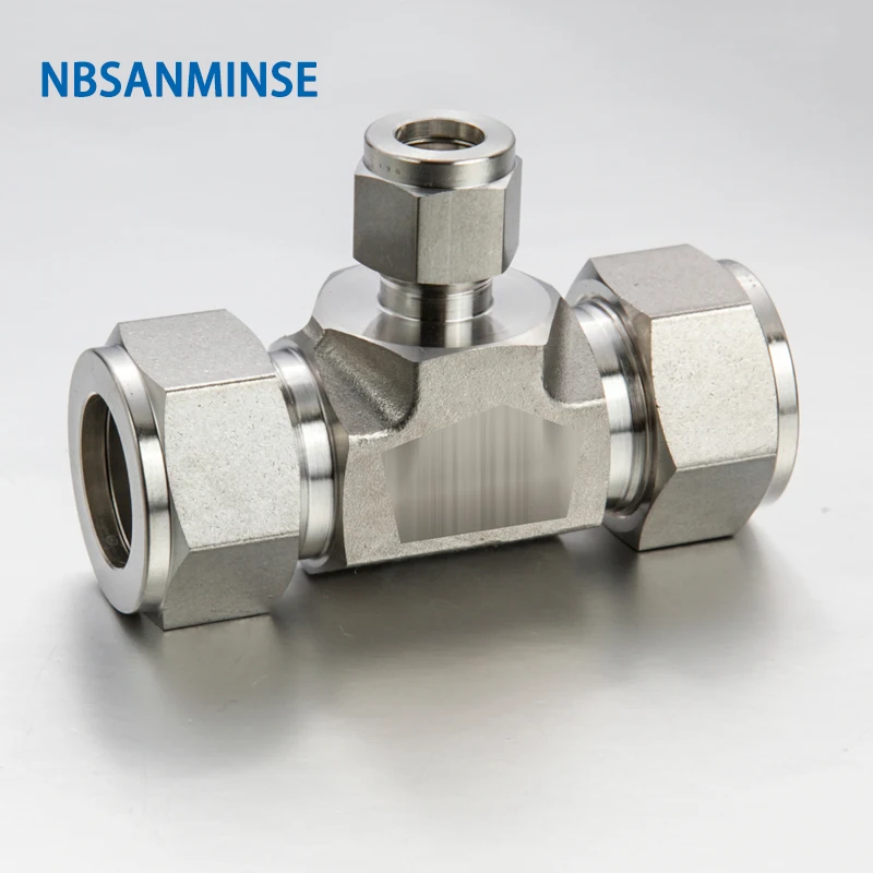 5Pcs/Lot RUT 18-12 08-04 08-06 Coupling Connector Union Tee Stainless Steel 316L Plumbing Pneumatic Air Fitting 3000 Psi Sanmin