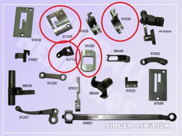 SINGER 45k SEWING PARTS NUMBER IS 98609