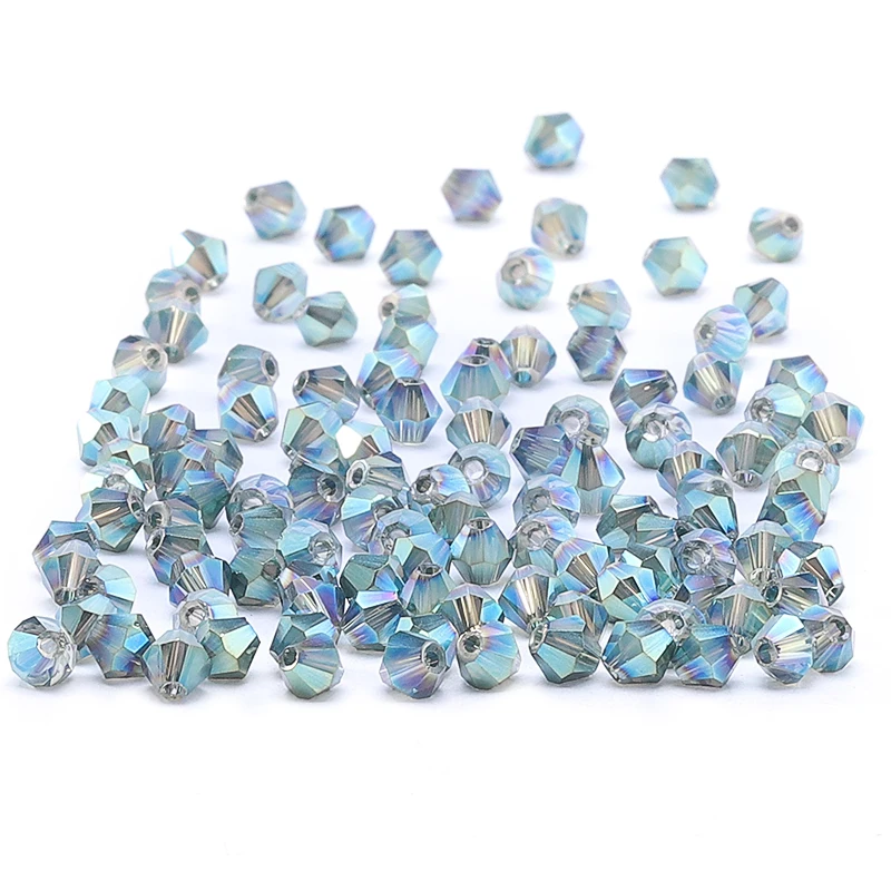 Ink Blue AB 4mm 100pc Austria Crystal Bicone Beads 5301 Loose Beads DIY Earrings Bracelet Accessories S-79