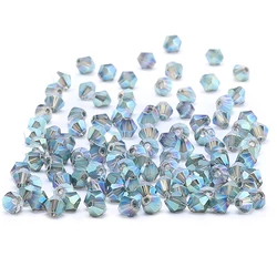 Ink Blue AB 4mm 100pc Austria Crystal Bicone Beads 5301 Loose Beads DIY Earrings Bracelet Accessories S-79