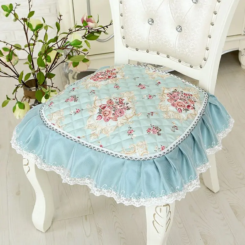 Thickened Chair Cushion Student Office Stool Cushion With Lace Pastoral Dining Chair Seat Cushions Pad Four Seasons Buttocks Mat