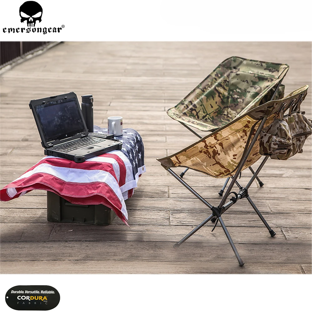 Imagem -06 - Emersongear Cadeira Dobrável Tática Cadeira Portátil Ultraleve de Camuflagem para Uso ao ar Livre Praia Acampamento Esboço Tática Cadeira Dobrável Em7076