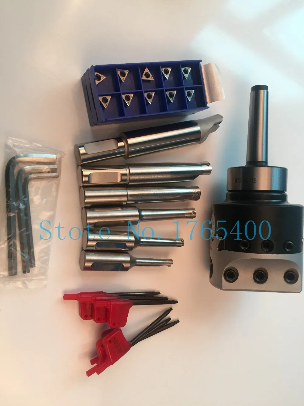 

New MT2 M10 & F1 -18 75mm boring head and shank 18mm 6pcs boring bar + 30pcs carbide inserts