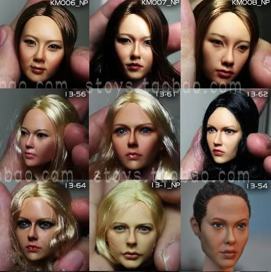 

1/6 scale female head shape for 12" action figure doll accessories doll head carved not include the body,clothes and other 13-85