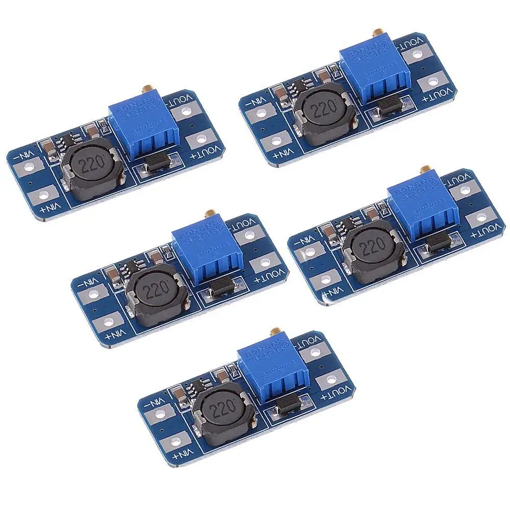 MT3608 DC-DC Adjustable Boost Module Feed Converter  Voltage Regulator Module 2V-24V to 5V-28V 2A Power Module