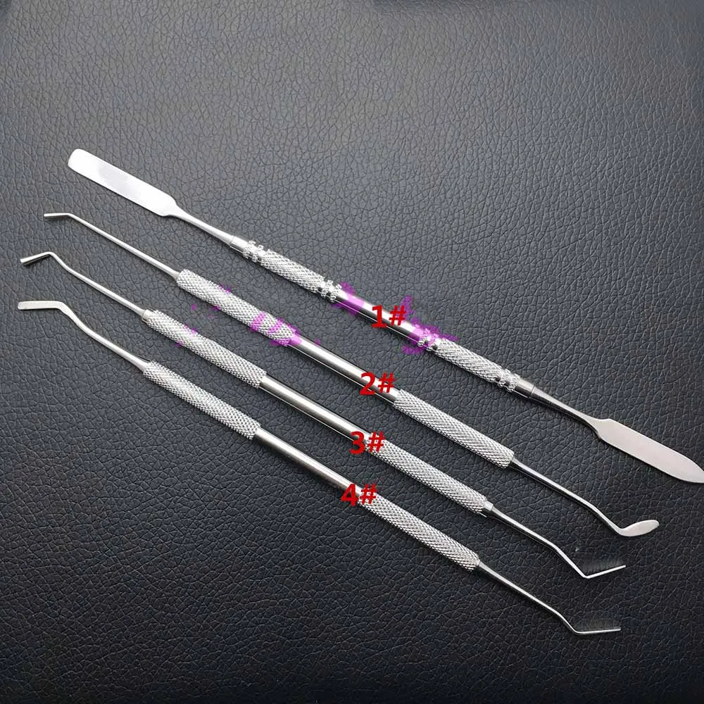 FiXangRo 4Pcs/set Steel Oral Hygiene Care Dental Instruments Teeth Scraper Wax Carver Spatula Kit Teeth Whitening Clean Dentist